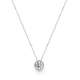 Lab Grown Diamond Halo Pendant Necklace