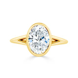 Deltora Diamonds Oval Cut Split Shank Bezel Engagement Setting with sustainable lab diamonds.