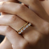 Deltora Diamonds Pear Cut Double Band Wedding Ring made with sustainable lab diamonds.