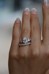 Deltora Diamonds Marquise Cut Angled Diamond Wedding Ring made with Sustainable Lab Diamonds.