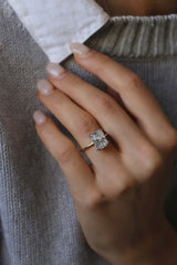 Radiant Cut Two Tone with Double Claw Engagement Ring