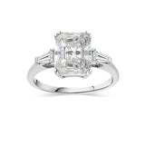 Deltora Diamonds Radiant Cut with Tapered Baguettes Engagement Ring made with Sustainable Lab Diamonds.