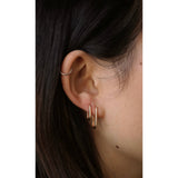 Deltora Diamonds Yellow Gold Mini Paperclip Earrings.