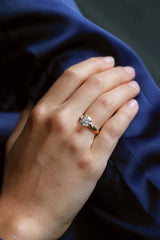 Round Cut Wide Band Solitaire Engagement Ring