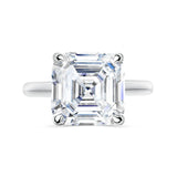 Deltora Diamonds Asscher Cut Four Claw Solitaire Setting with sustainable lab diamonds.