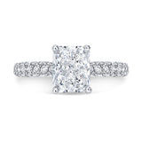 Deltora Diamonds Radiant Cut Three Sided Micro Pavé Setting made with sustainable lab diamonds.