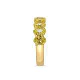 Yellow Oval Cut Diamond Half Eternity Wedding Ring. Deltora Diamonds Sustainable Lab Diamond Jewellery.