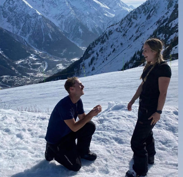 Proposal Image of Hayden and Jess with Deltora Diamonds Engagement Ring. Lab Diamonds. Sustainable Lab Diamonds Proposal.