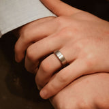 7mm Comfort Set Mens Wedding Ring in Brushed Satin Finish