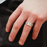Black and White Diamond Alternating Pattern Mens Wedding Ring