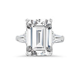 Emerald Cut Lab Diamond Engagement Ring | Tapered Baguette Side Stones