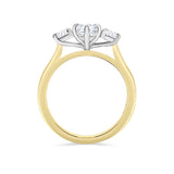 Marquise Lab Grown Diamond Engagement Ring | Oval side stones