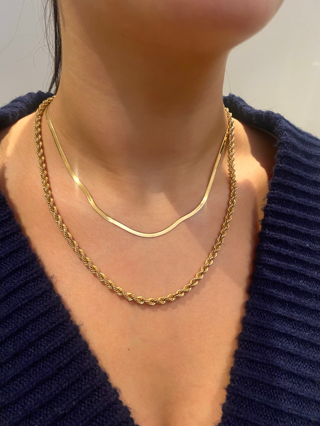 Gold rope chain womens deals