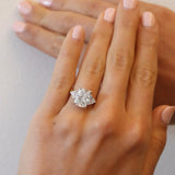 Radiant Cut Engagement Ring | Calf Head Side Stones