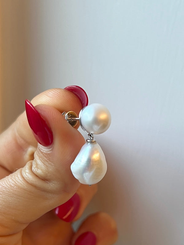 South Sea and Baroque Pearl Earrings 