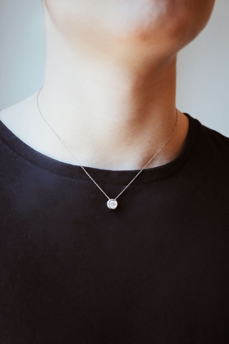 Men's Diamond Necklace | Bezel Set Lab Grown Diamond