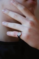 Men's Lab Grown Diamond Oval Signet Ring