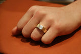 Vintage Style Emerald Cut Signet Wedding Ring