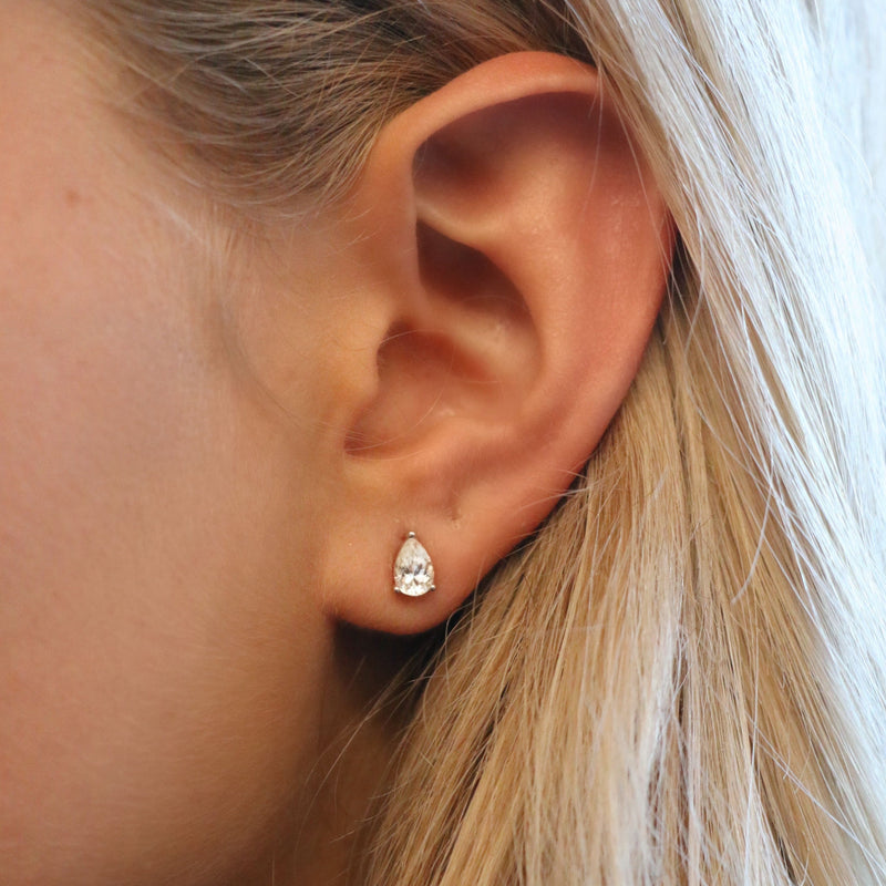 Pear Cut Lab Grown Diamond Stud Earrings