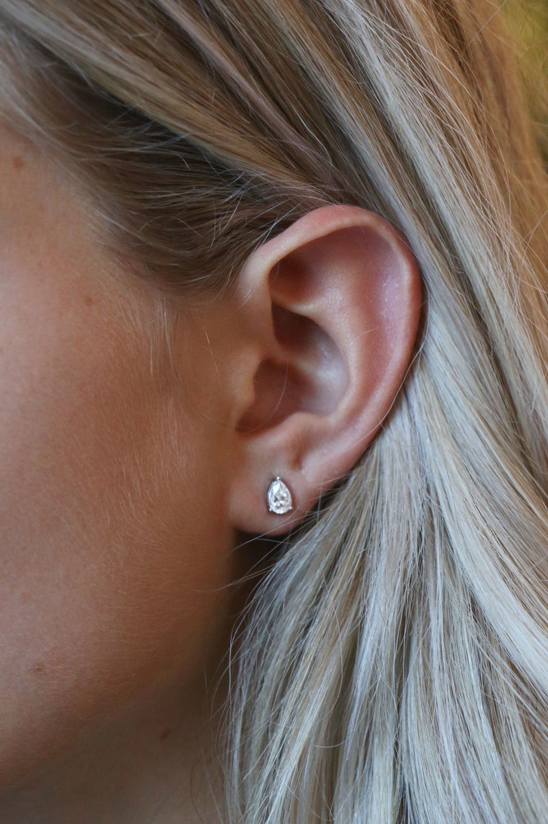 Pear Cut Lab Grown Diamond Stud Earrings