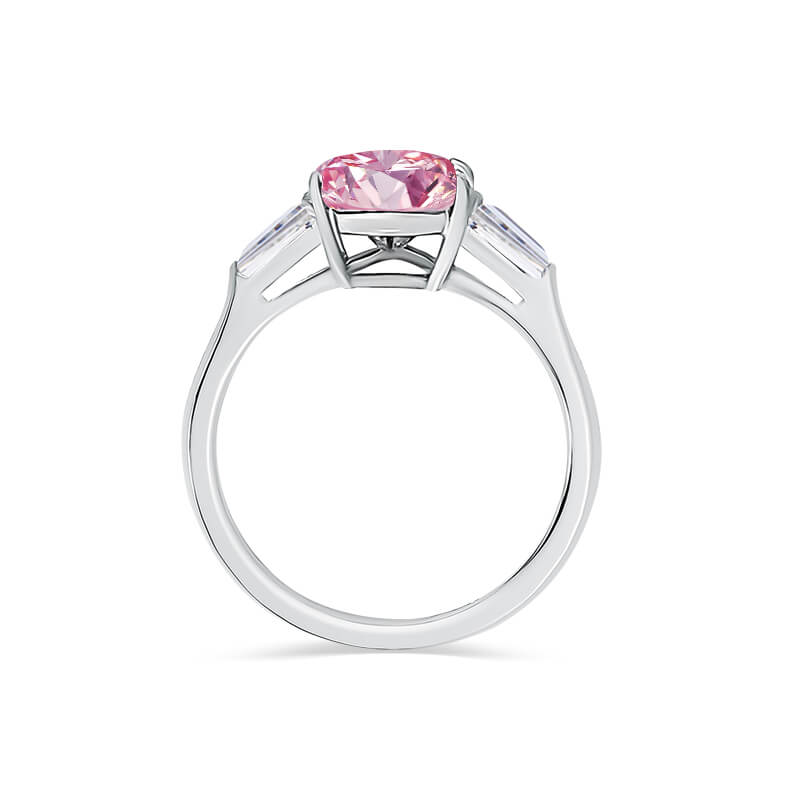 Pink Pear Sapphire Engagement Ring | Trapezoid Sides