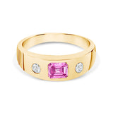 Pink Sapphire & Diamond Dome Ring