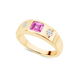 Pink Sapphire & Diamond Dome Ring