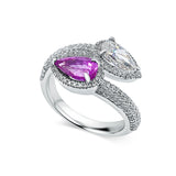 Pink Sapphire and Pear Wrap Ring | Bespoke