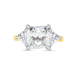 Princess Cut Lab Diamond Engagement ring | Trilliant Side Stones