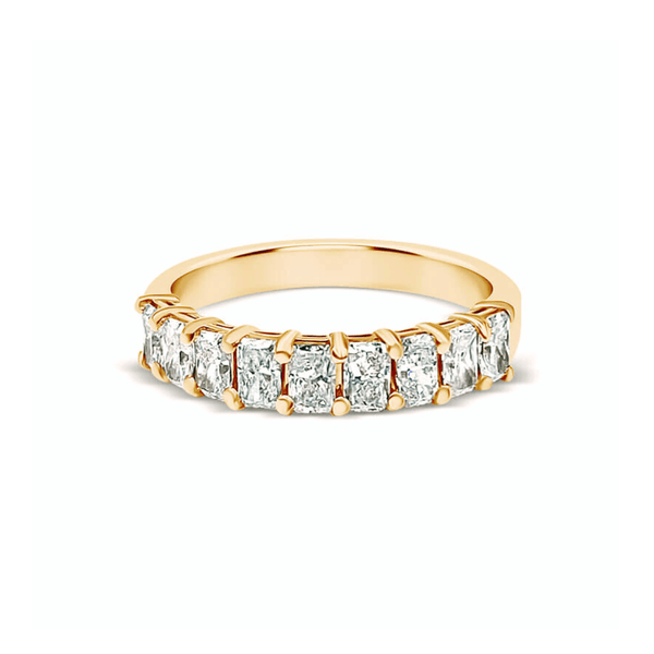 Radiant Cut Lab Diamond Claw Set Eternity Wedding Ring