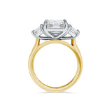 Radiant Cut Engagement Ring with Calf Head Side Stones