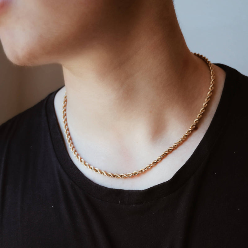 Men's Rope Necklace | 9k Gold Chain