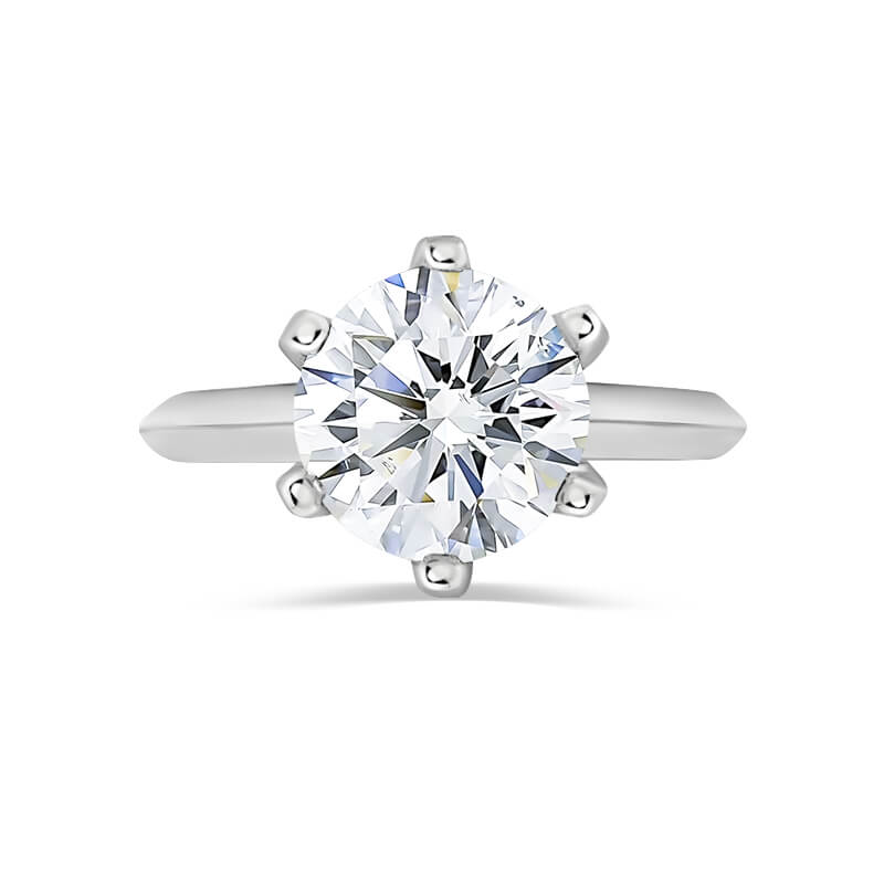 Knife Edge Solitaire Engagement Ring | Round Cut