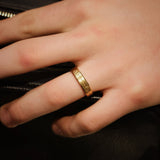 Screw Detail Mens Wedding Ring