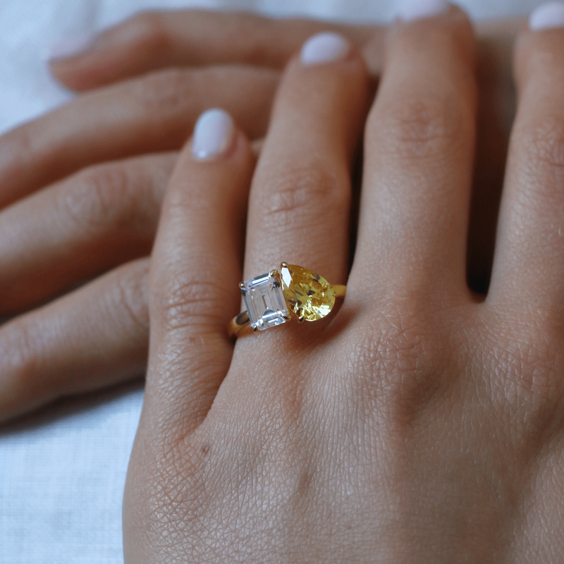 Arielle Teal Sapphire Diamond Ring | Armans Fine Jewellery