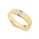 Wide Band Satin Finish Ring | With Diamond