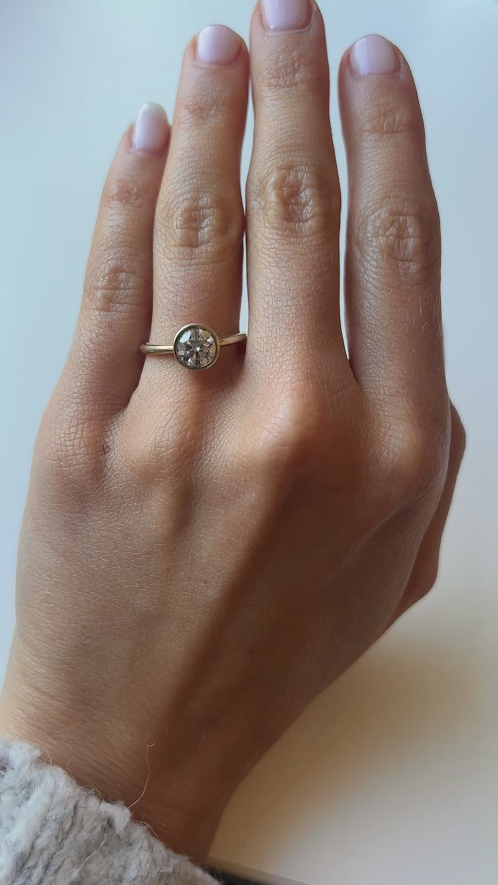 Bezel Set Engagement Ring 1 Carat Diamond in Yellow Gold - Filigree Jewelers