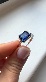 Royal Blue Bezel Set Sapphire Ring
