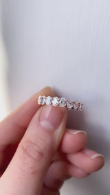 Oval Diamond Wedding Ring | 4x3mm Claw set
