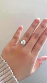 Round Brilliant Cut Lab Diamond Pavé Band Engagement Ring