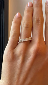 Radiant Cut Lab Diamond Claw Set Eternity Wedding Ring