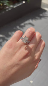 Radiant Cut Diamond with Hidden Halo & Pave Engagement Ring