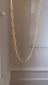 Medium Link Paperclip Necklace 9k