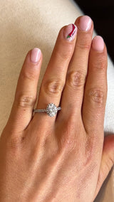 Lab Diamond Halo Engagement Ring | Oval Cut