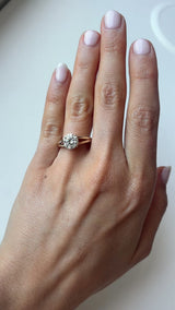 Round la grown Diamond Split Shank Engagement ring 