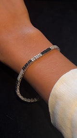 18k Black & White Diamond Tennis Bracelet
