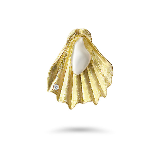 Large Keshi Pearl Pendant with Diamond accent| One & Only
