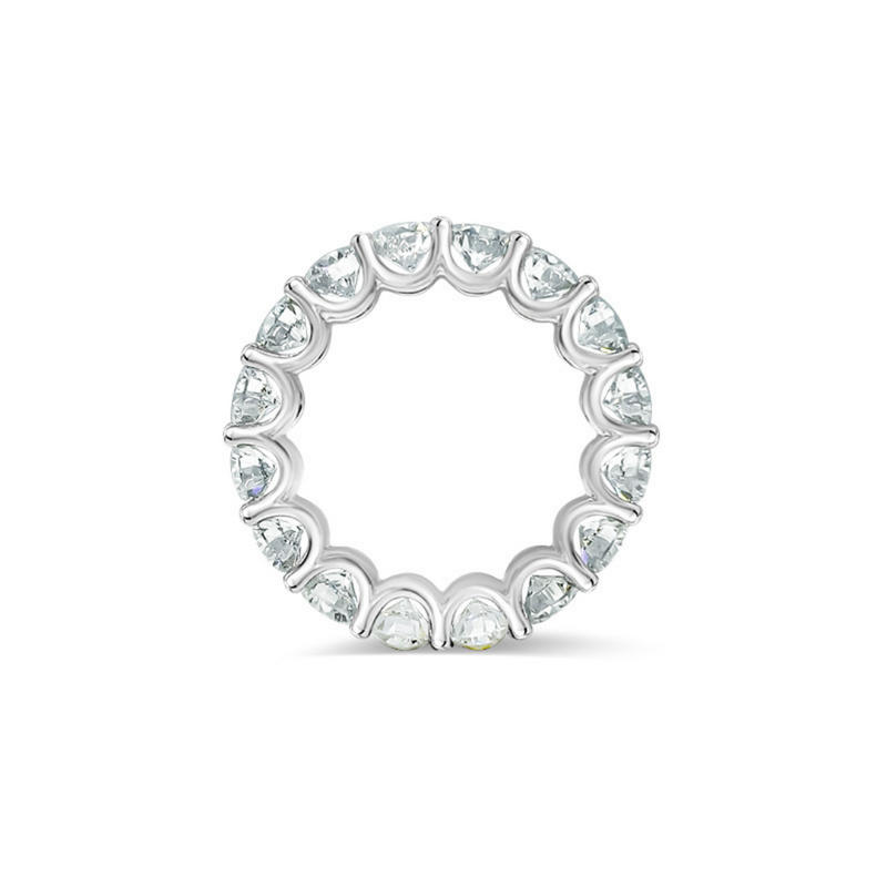 U-prong 2mm Round Cut Eternity Wedding Band with Sustainable Lab Diamonds. Sustainable Bridal Jewellery Deltora Diamonds.