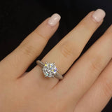 Six Prong Round with Double Micro Pave Band Engagement Ring. Deltora Diamonds Sustainable Lab Diamond Bridal Jewellery.