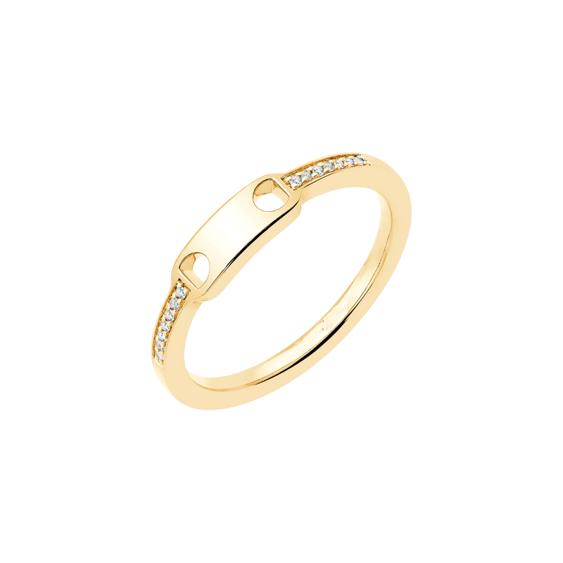 9k Gold Lab Diamond Belted Ring